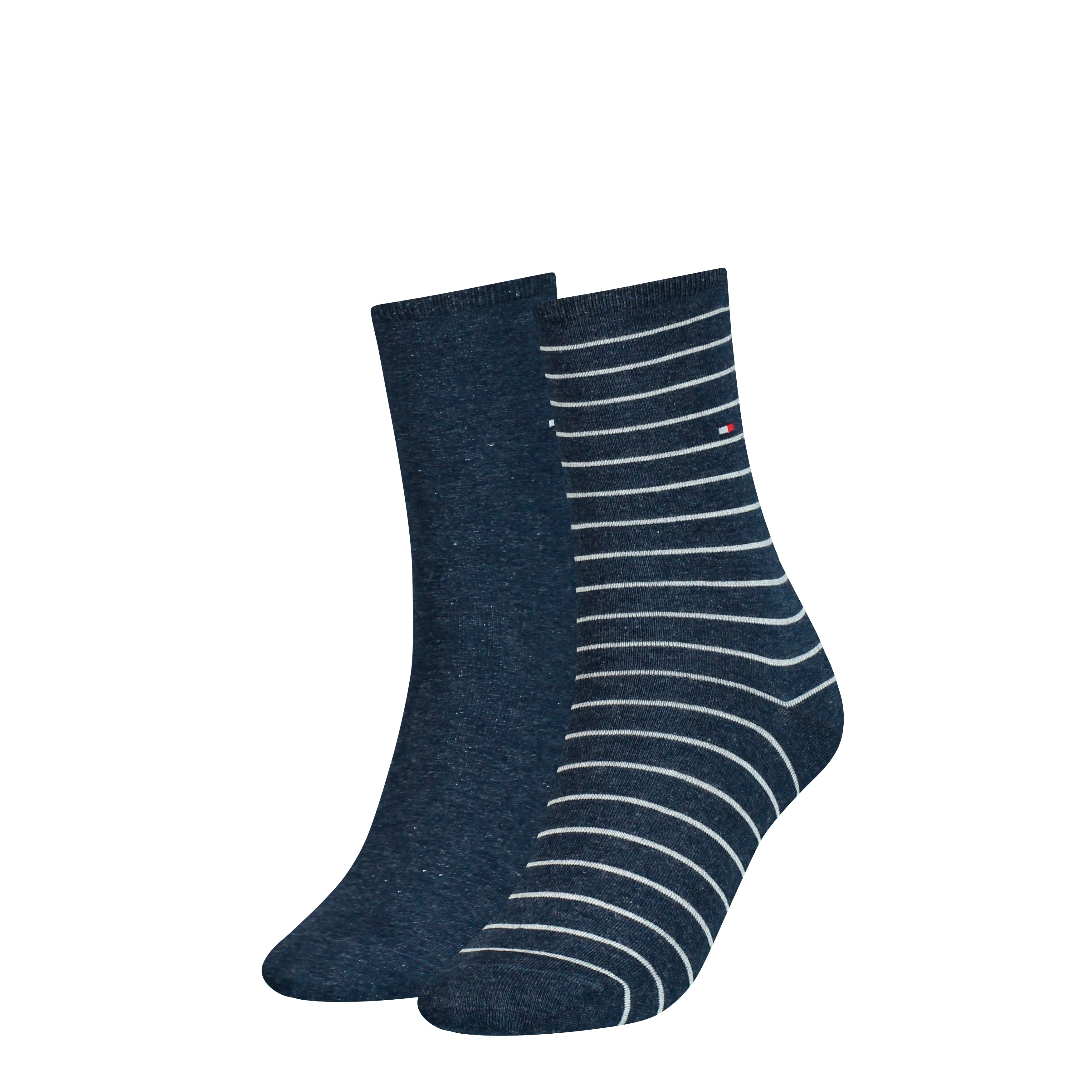 Tommy Hilfiger Striped Socks: Navy 2-Pack - Cool Comfort for Her.